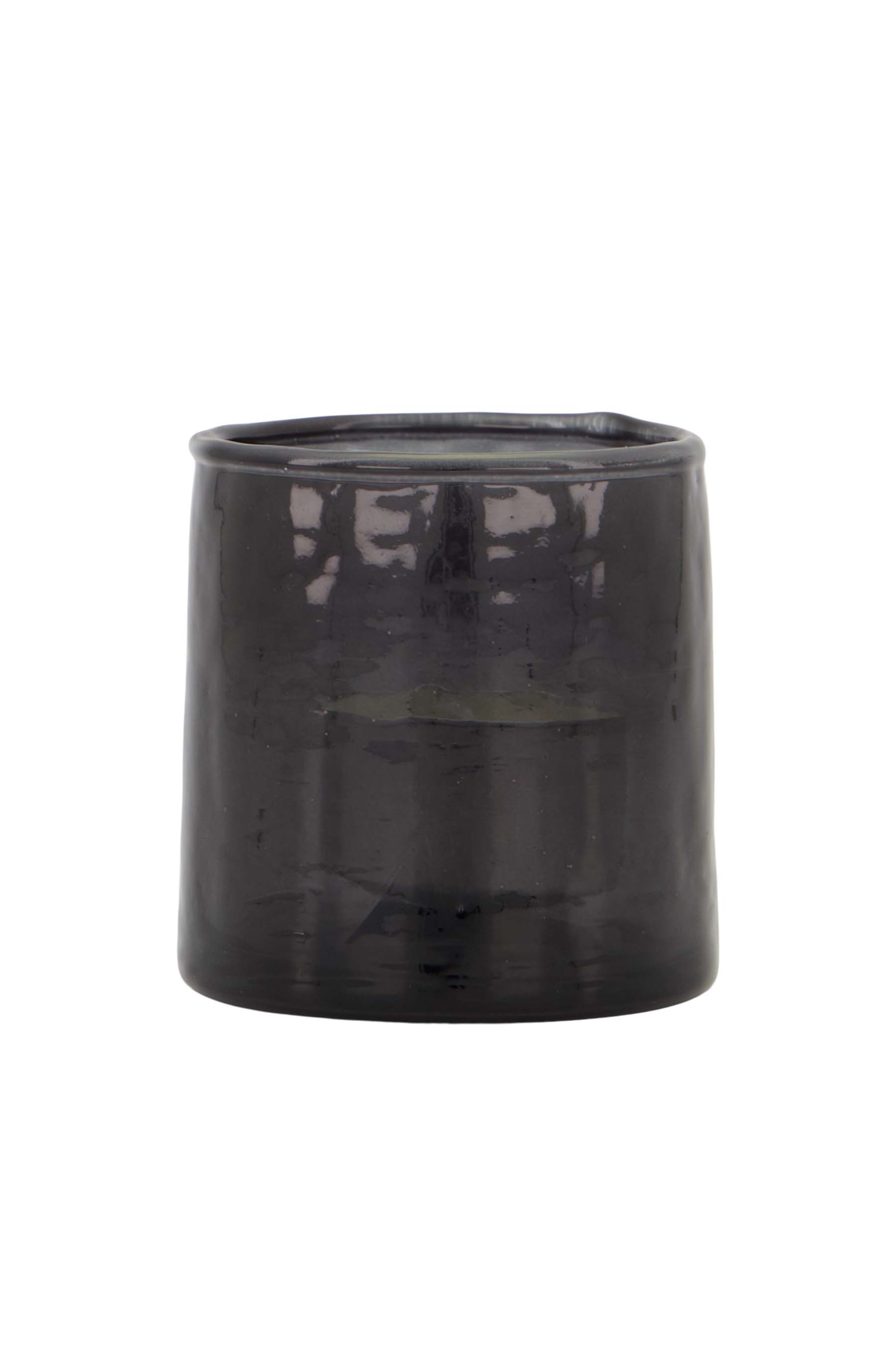 waxinelichthouder hammered glas S antracietgrijs
