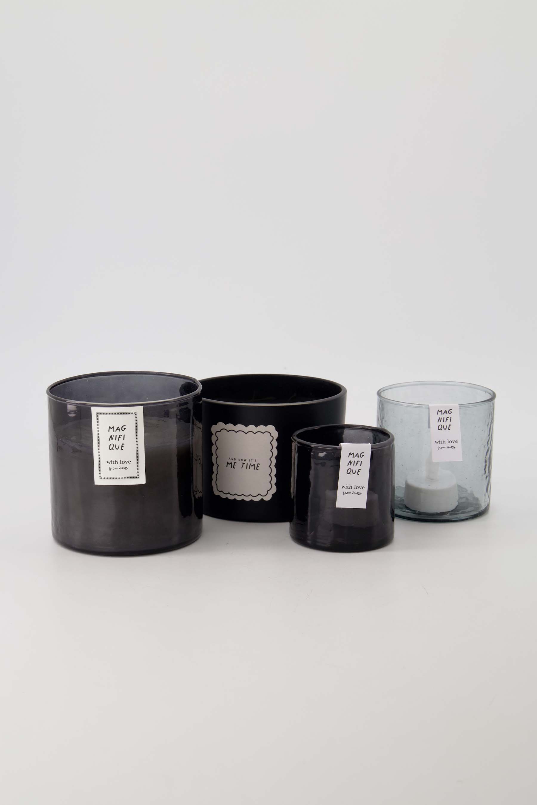 waxinelichthouder hammered glas S antracietgrijs