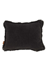 kussen velvet zilver hartje 35x25cm antracietgrijs