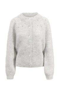 gebreid vest in bomberstyle met strass steentjes