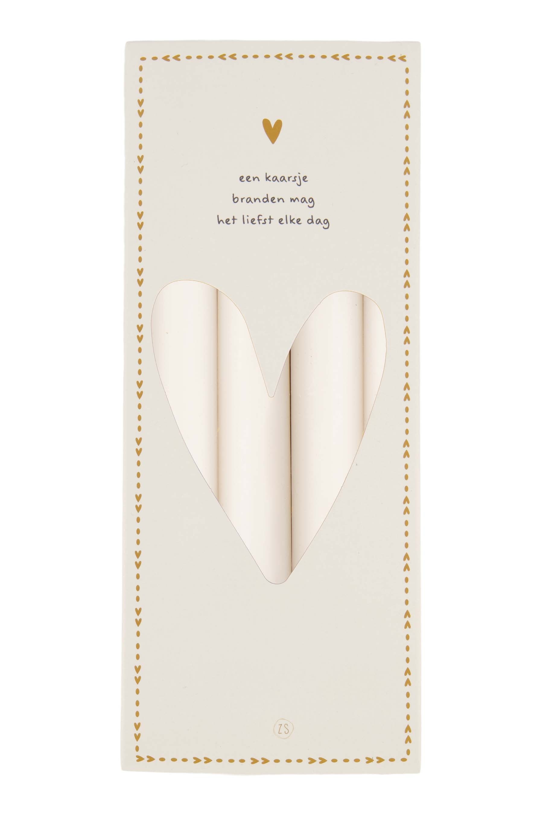 4 rustieke kaarsen 20cm kleur off white
