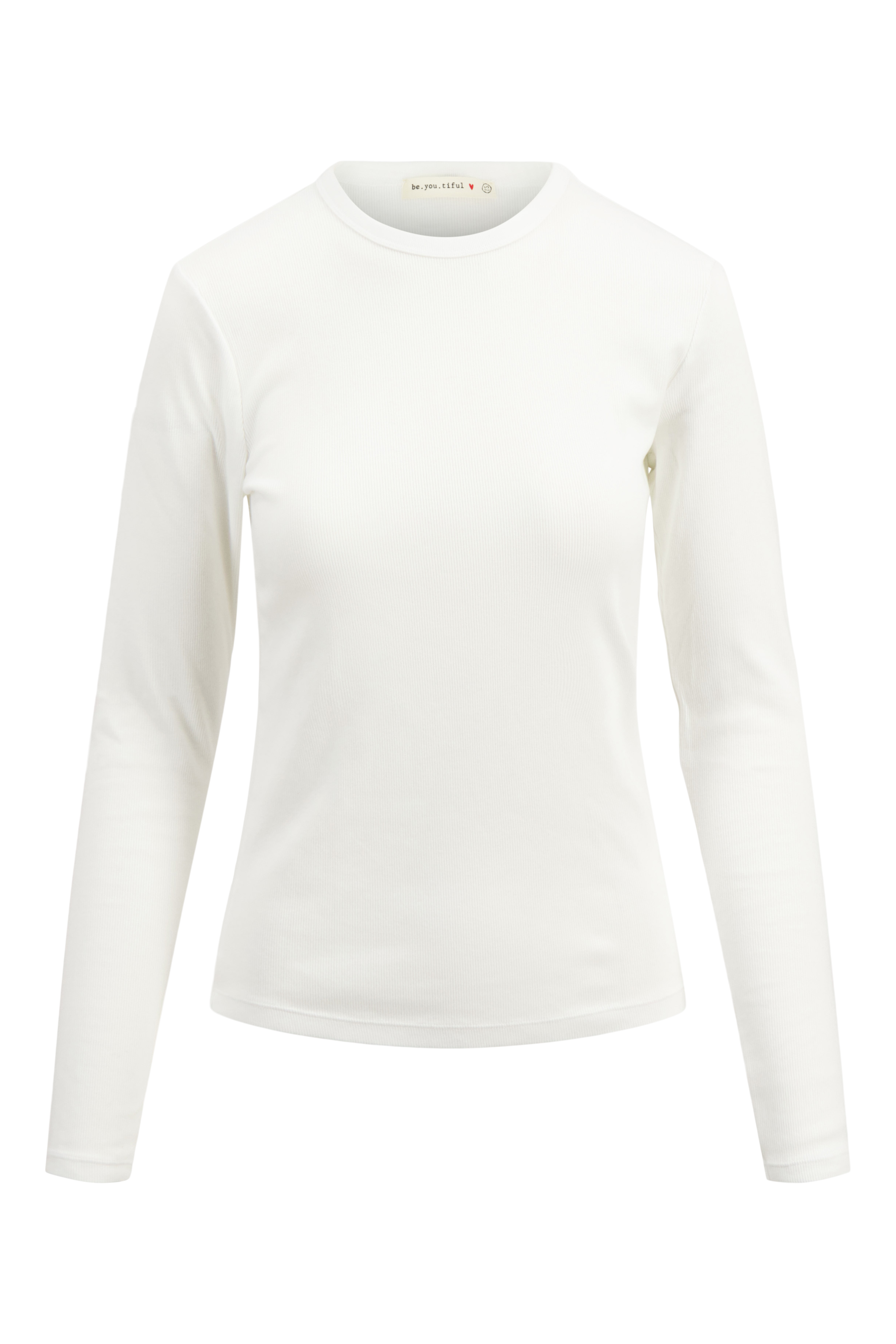 basic rib ronde hals met stretch