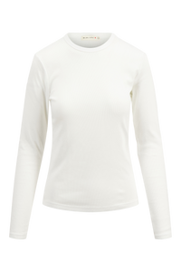 basic rib ronde hals met stretch