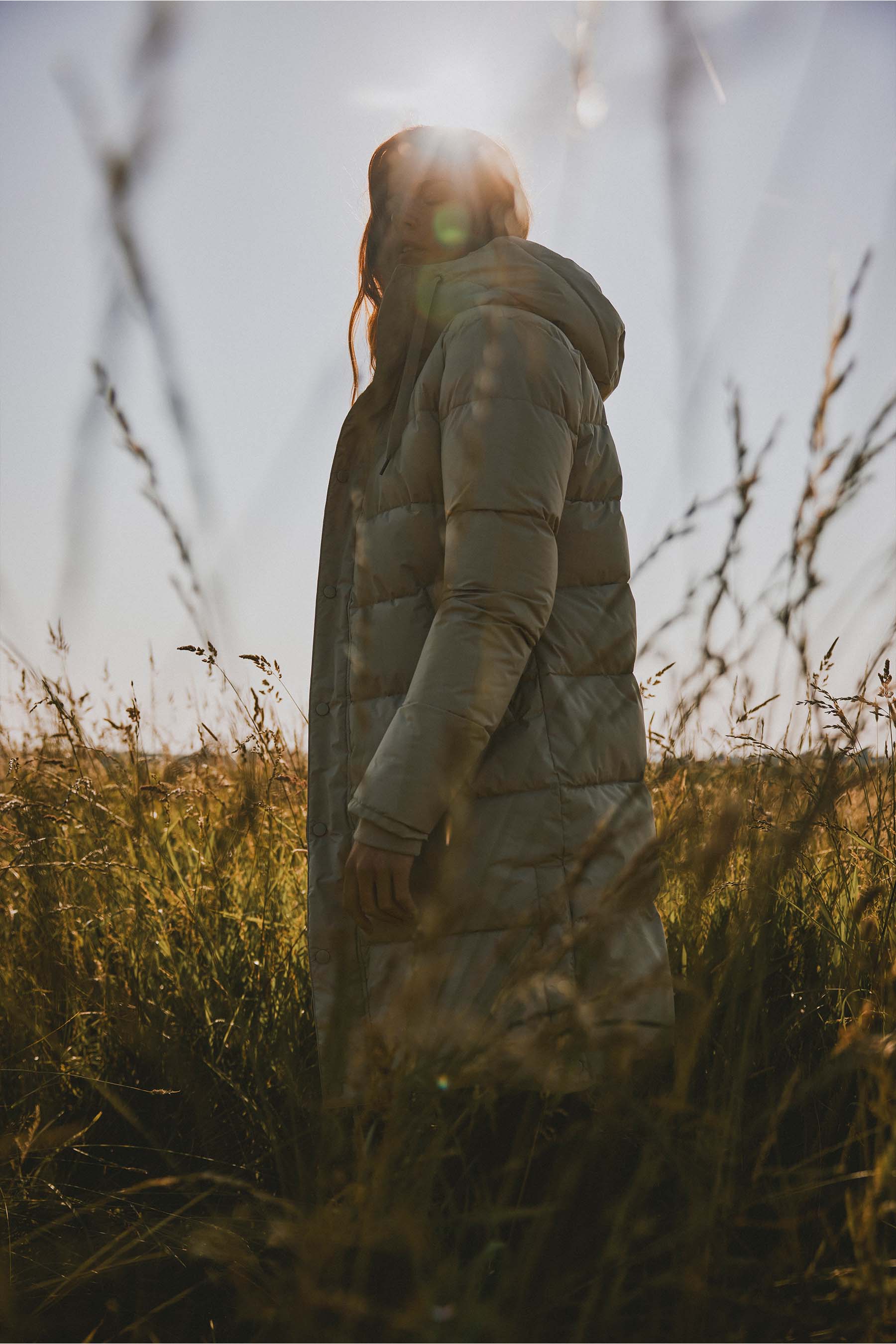 lange bubblecoat met teddy details