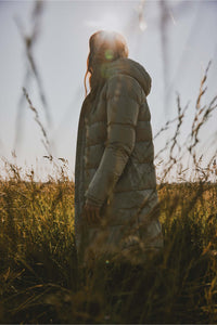 lange bubblecoat met teddy details