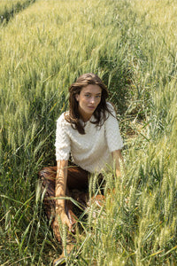 feather jacquard top