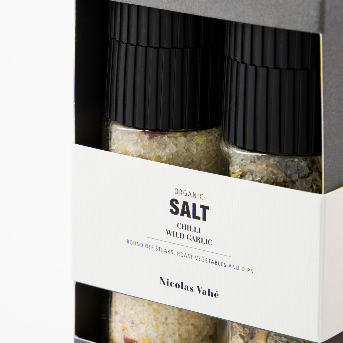 Gift box, Nicolas Vahé Organic Chilli salt & Wild garlic