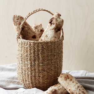 Basket, NVUse w. handle, Natural