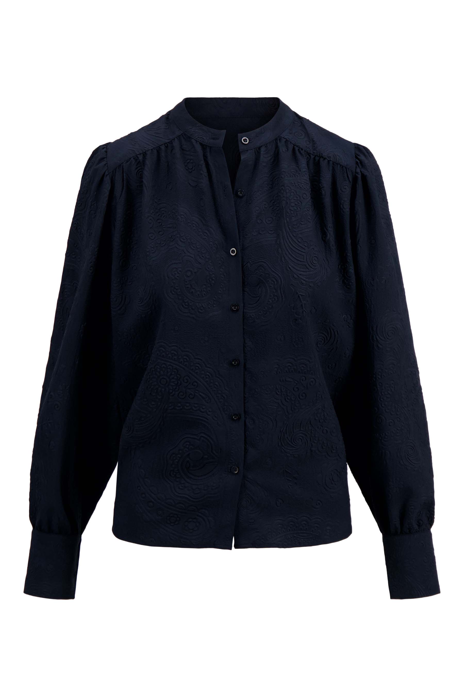 ballon mouw blouse met paisley structuur