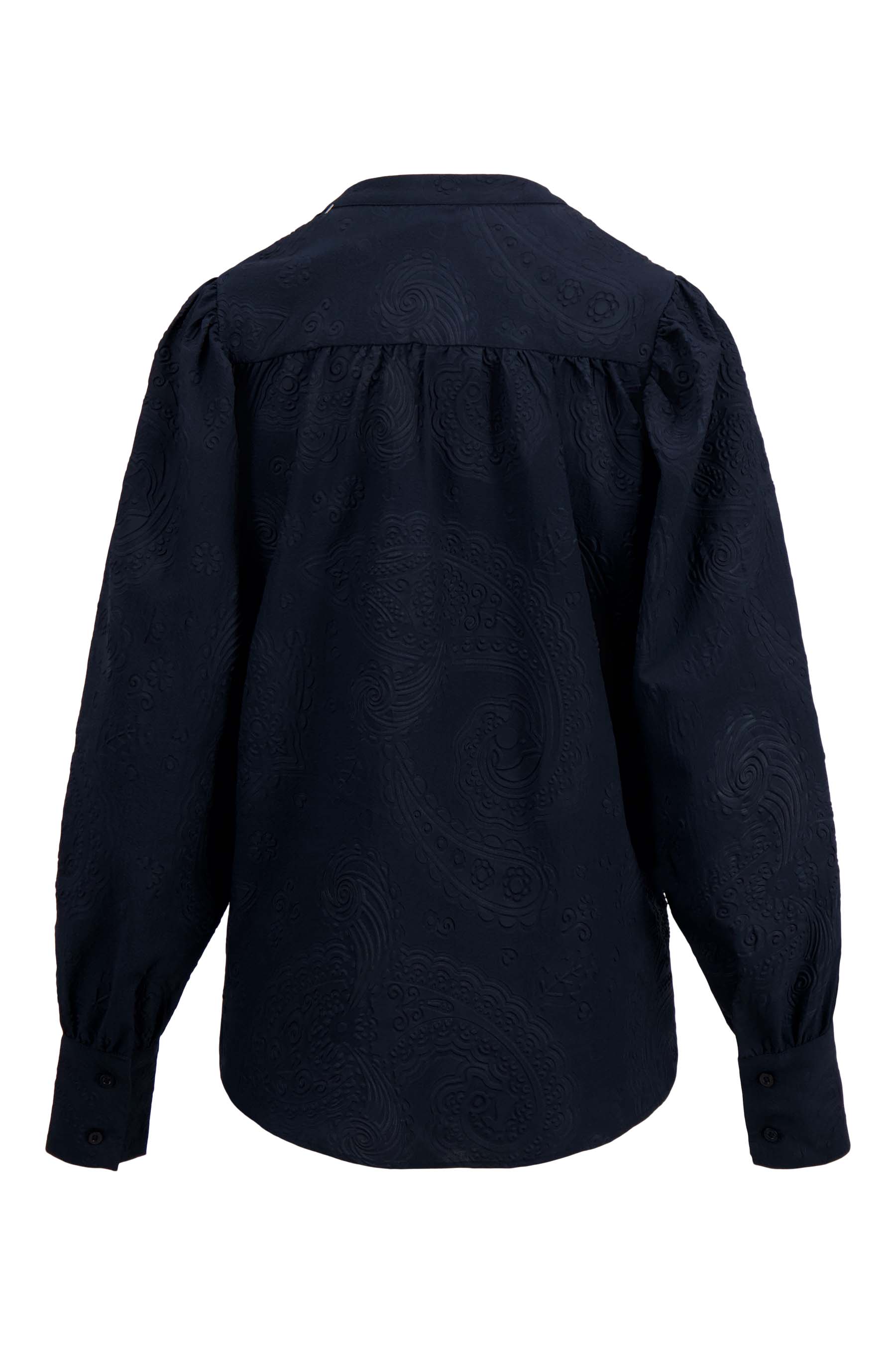 ballon mouw blouse met paisley structuur