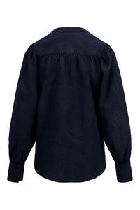 ballon mouw blouse met paisley structuur