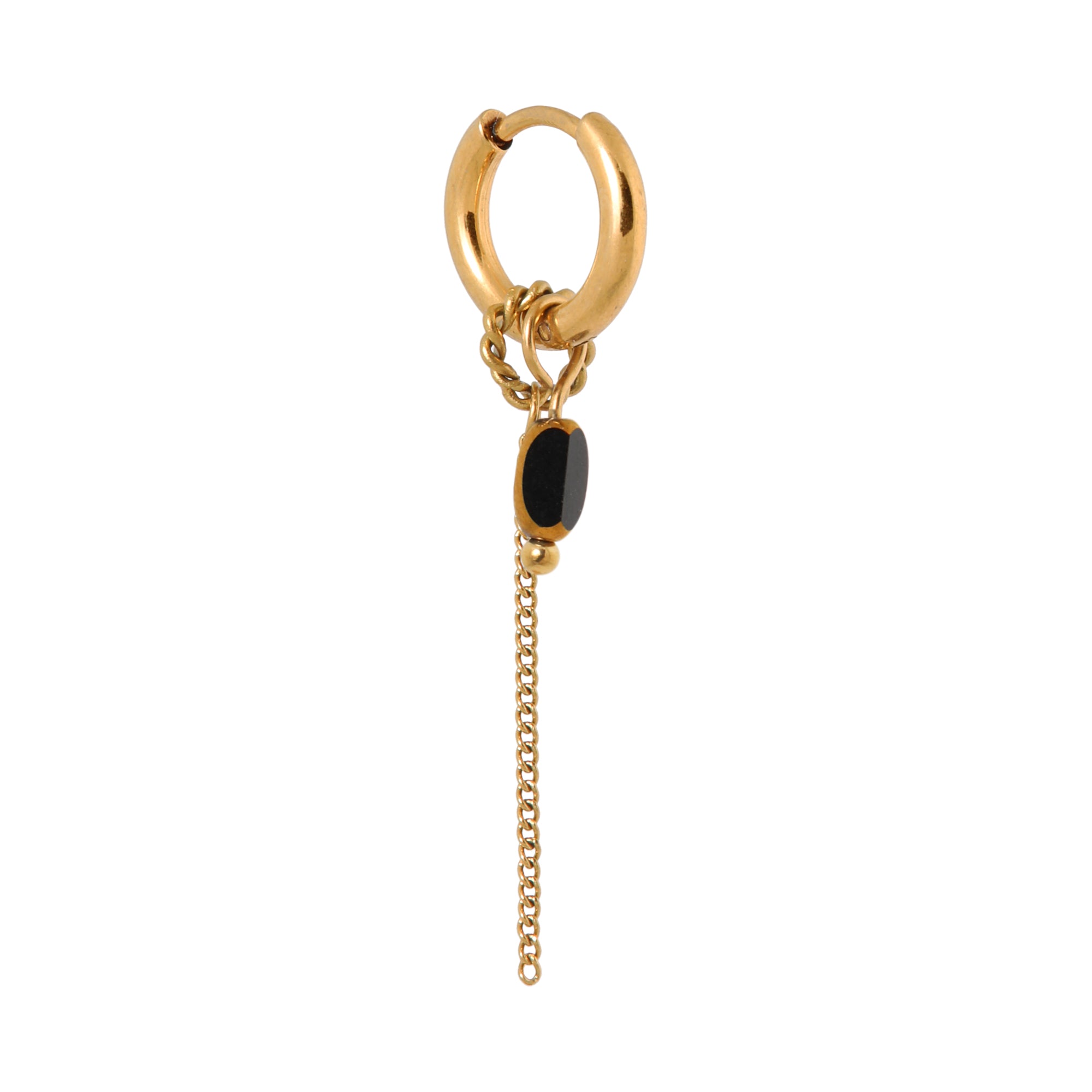 Chain noir hoop gold