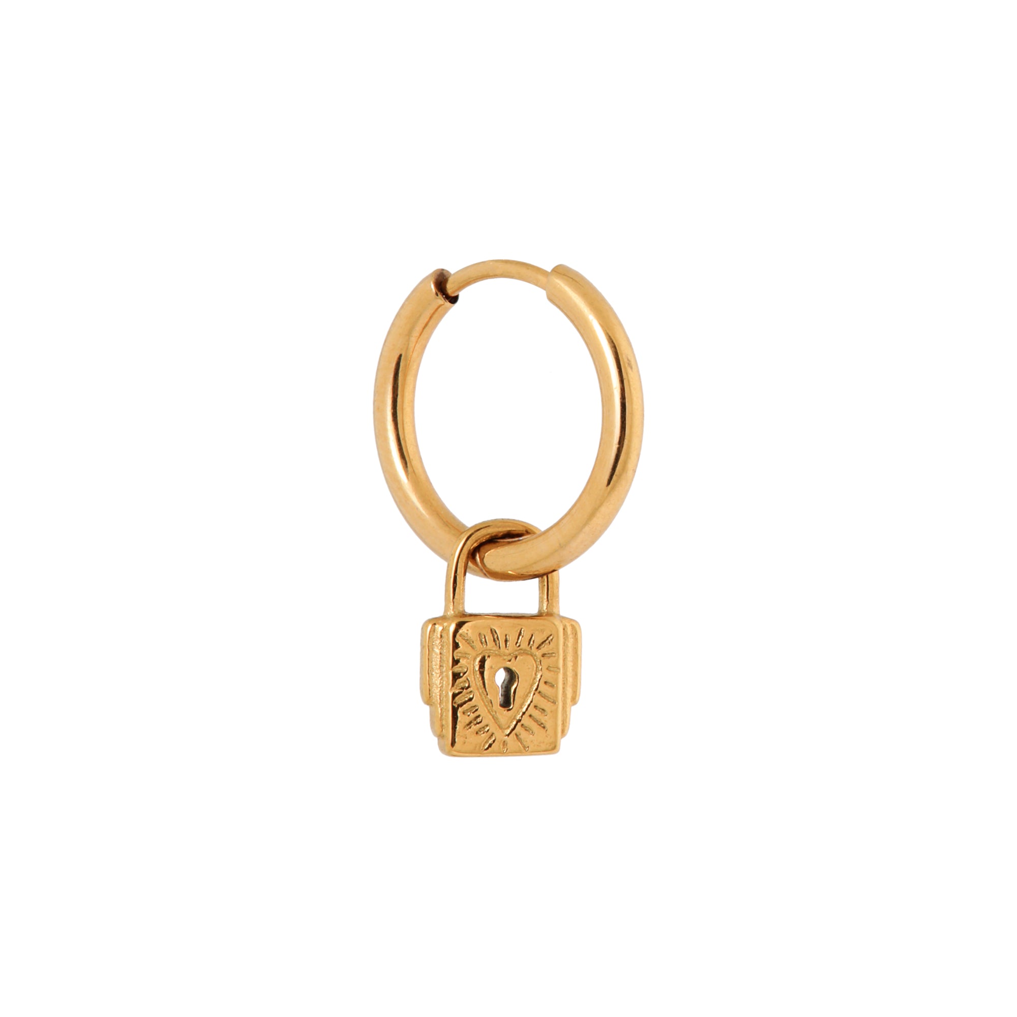 Lock of love hoop gold