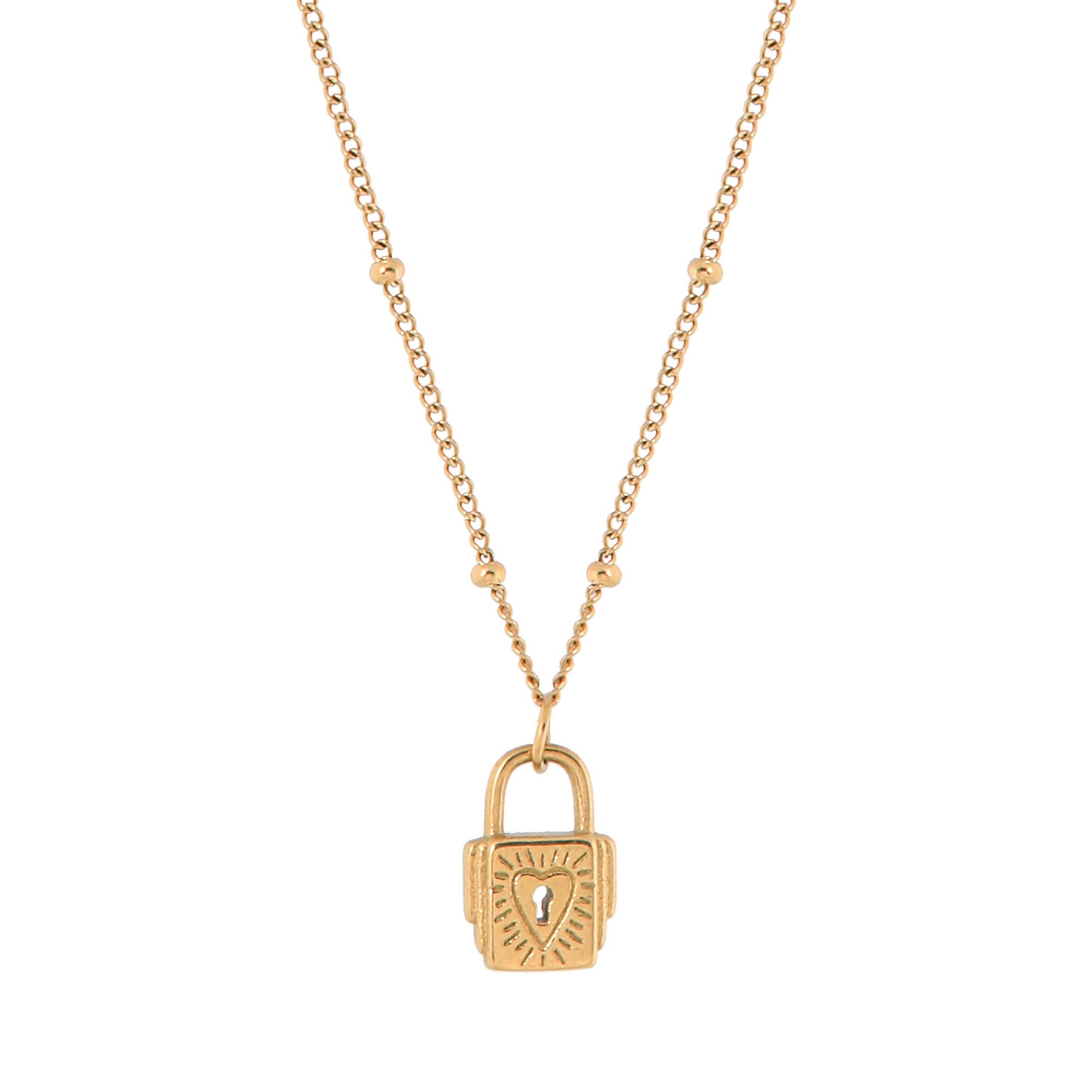 Lock of love necklace gold