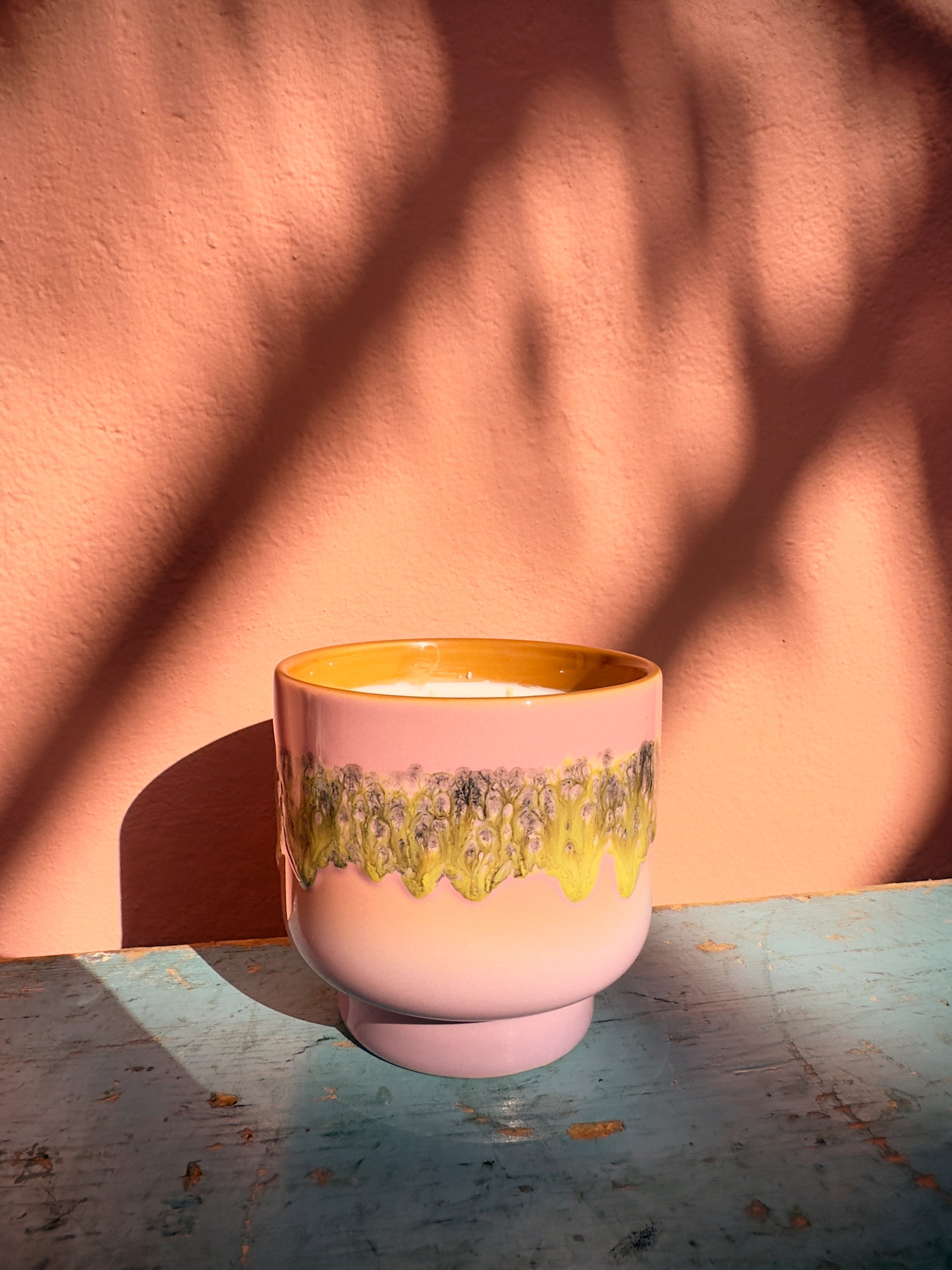 70s ceramics: scented candle