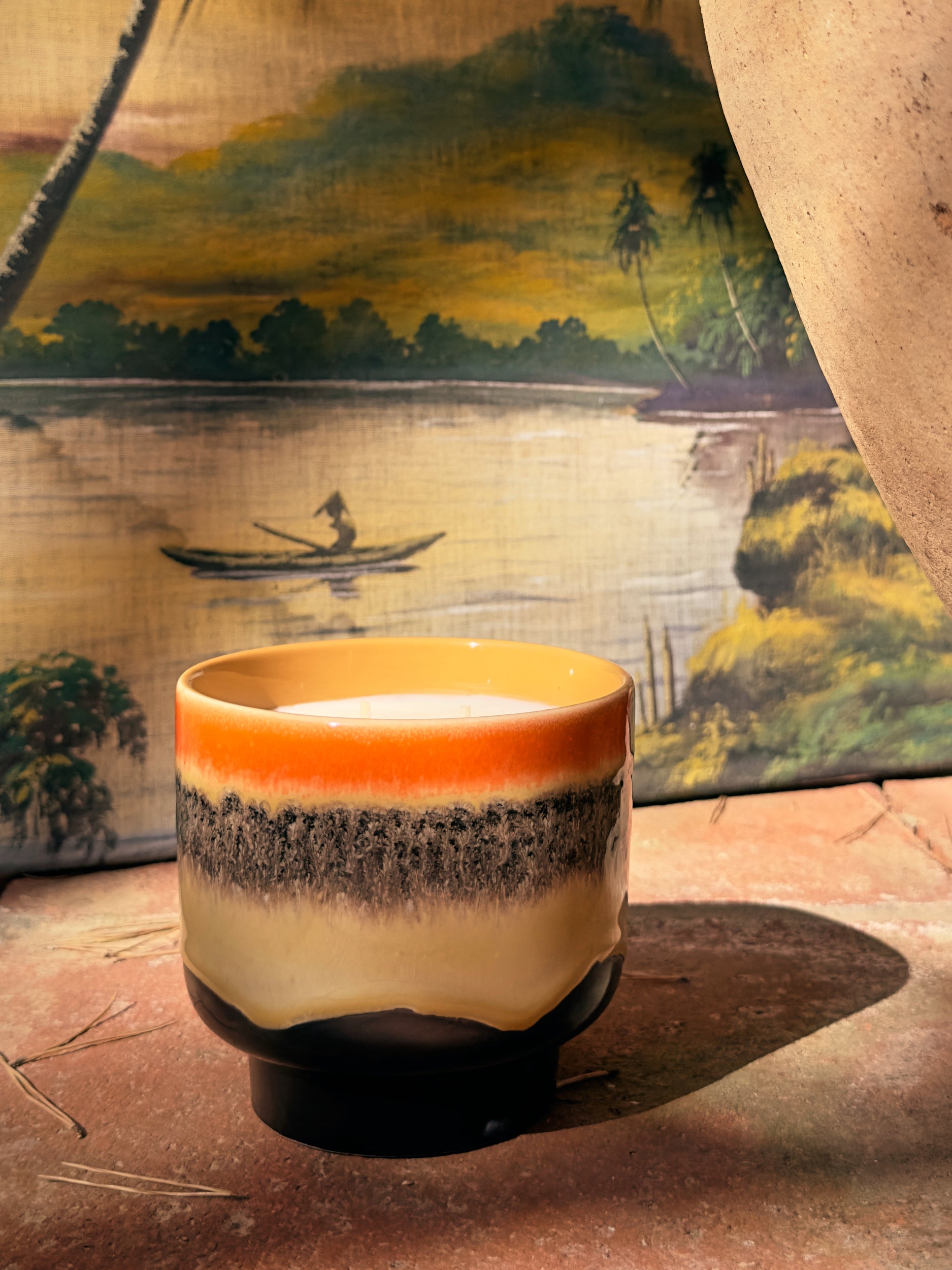 70s ceramics: scented candle