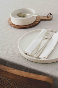 Bord Cream 25 cm - Keramisch dinerbord - Handgemaakt