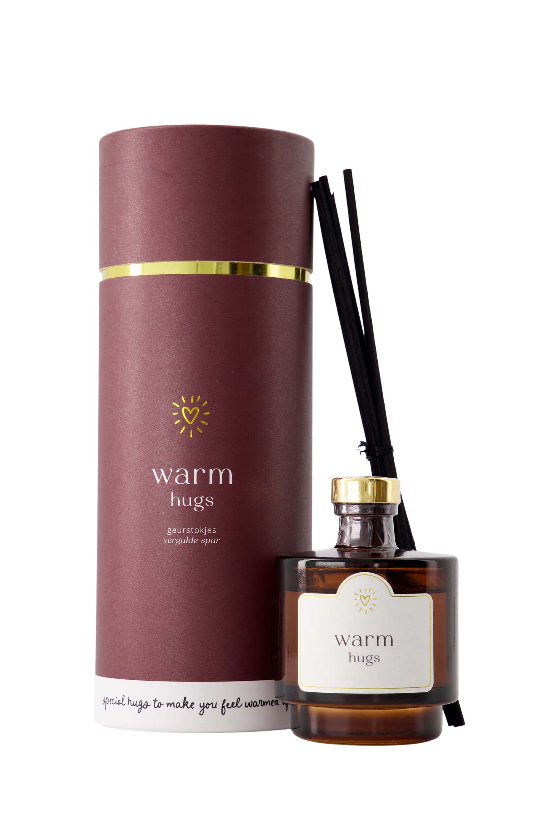 geurstokjes in koker warm hugs donkerrood