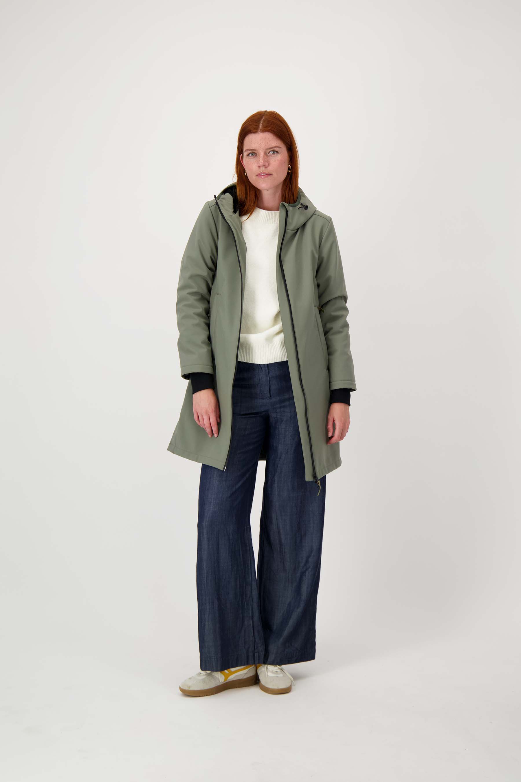 lange softshell jas met zachte binnenkant