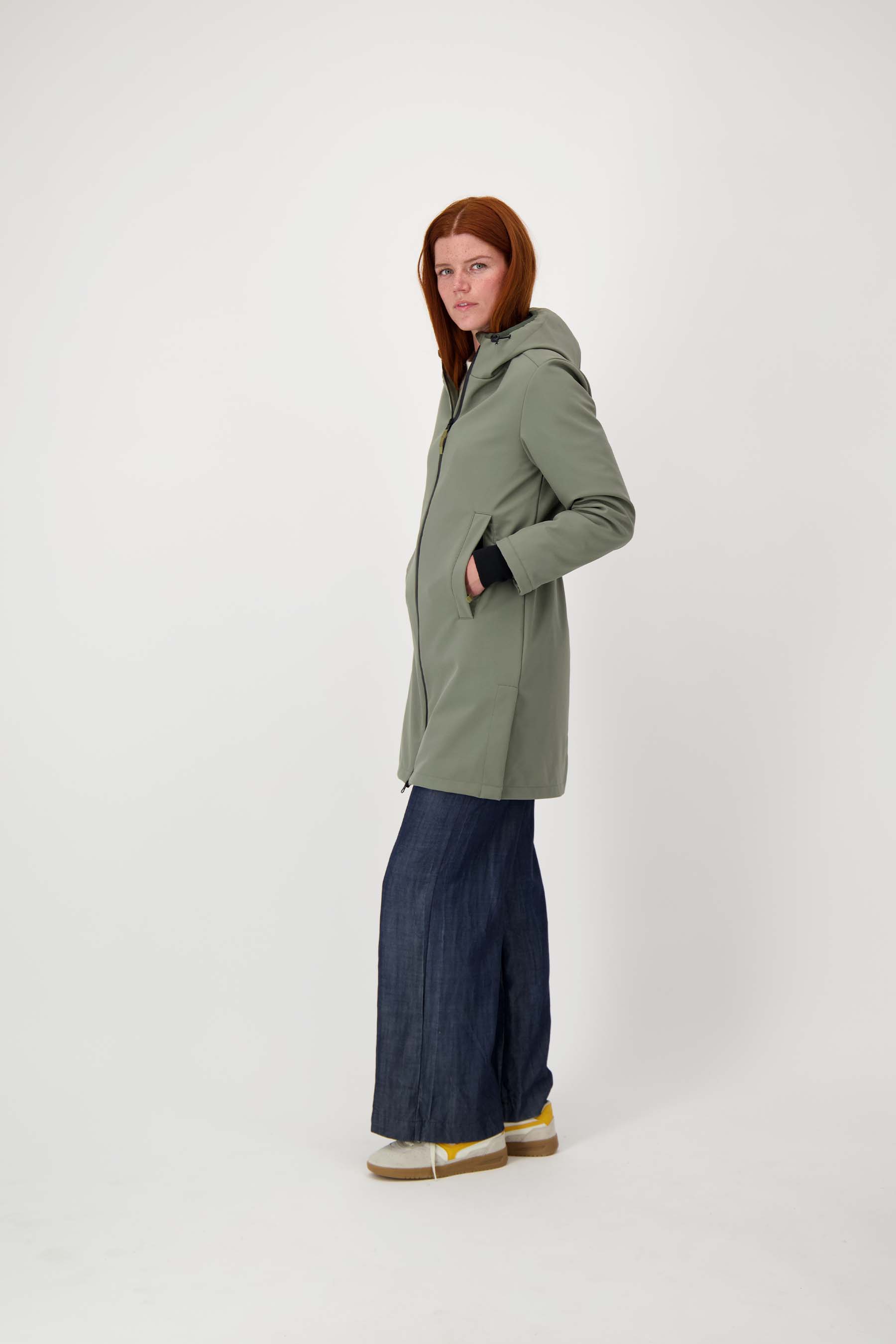 lange softshell jas met zachte binnenkant