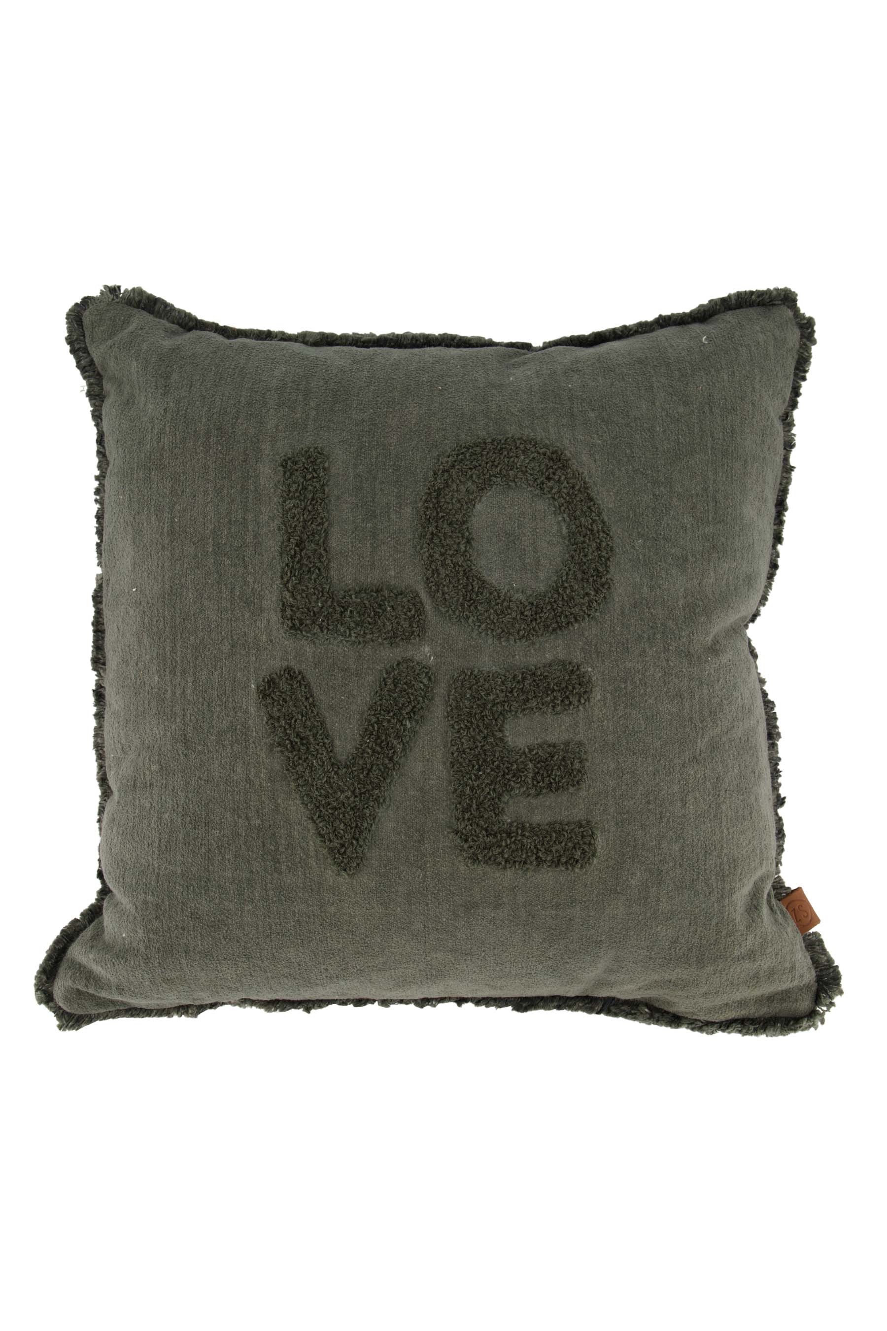 kussen velvet love 45x45cm donkergroen