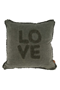 kussen velvet love 45x45cm donkergroen