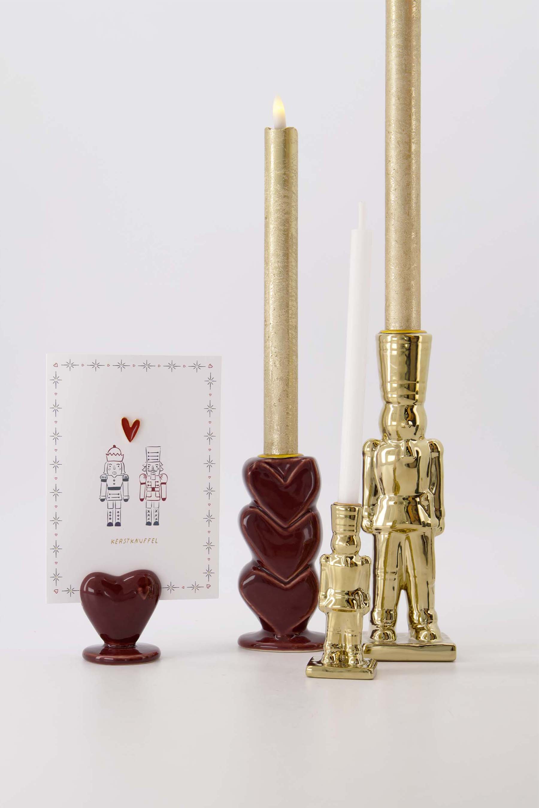 kandelaartje keramiek notenkraker goud