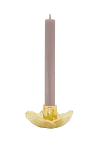 keramieken kandelaar bloem goud