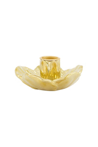 keramieken kandelaar bloem goud