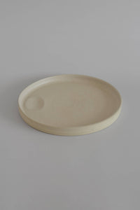 Bord Cream 25 cm - Keramisch dinerbord - Handgemaakt