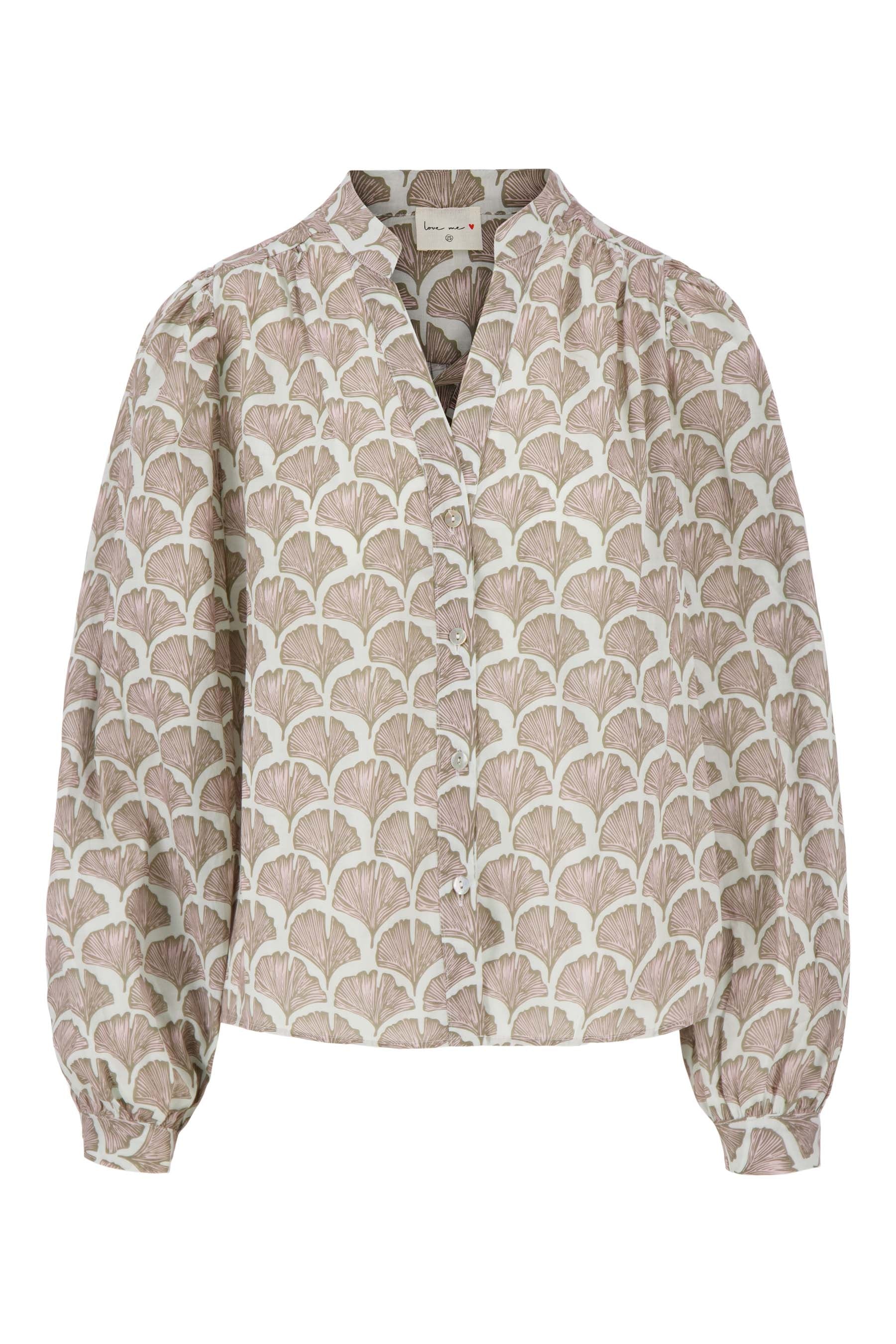 blouse lange mouw met print bloem