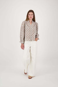 blouse lange mouw met print bloem