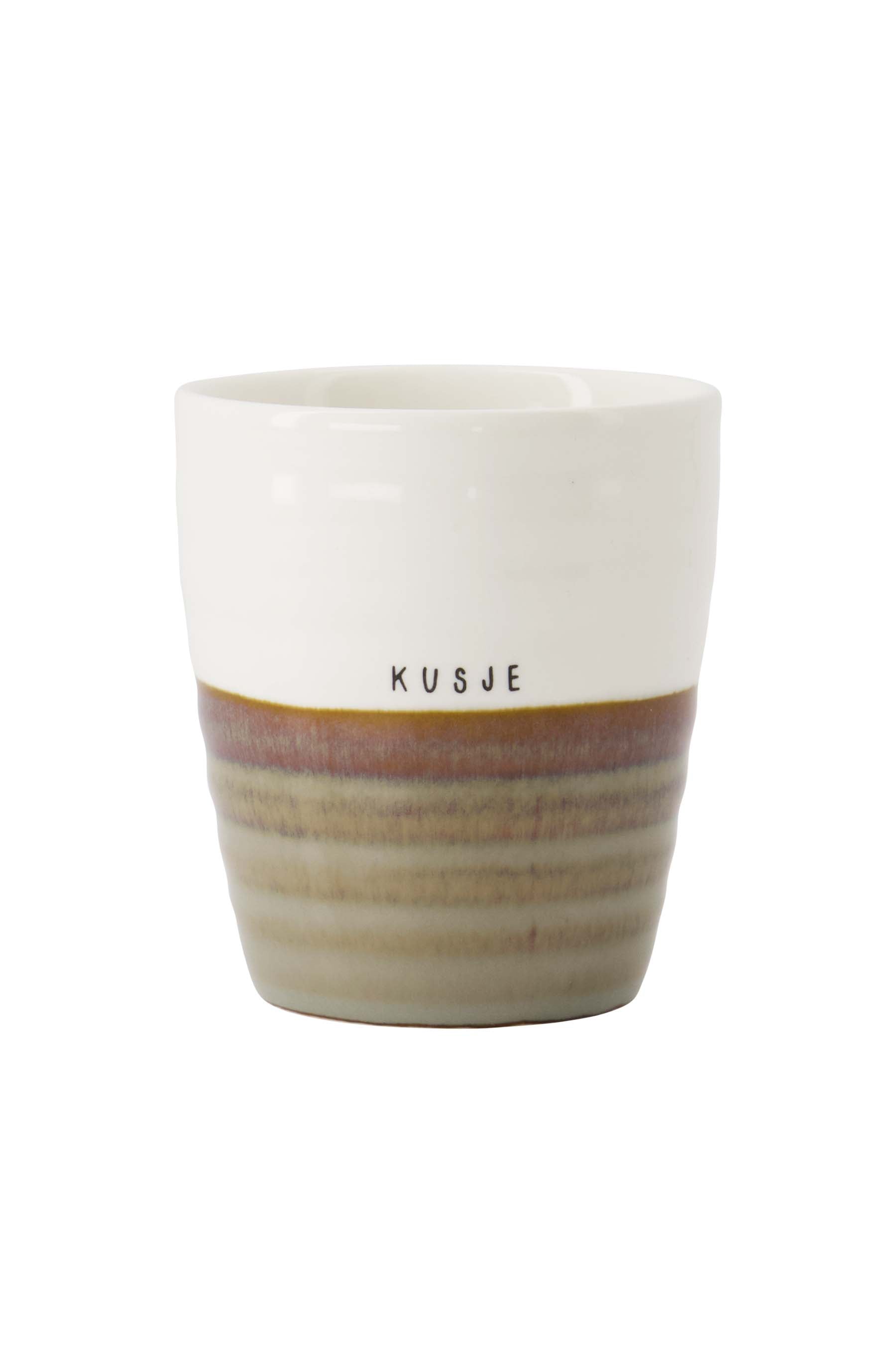 koffiemok kusje grijsblauw/wit