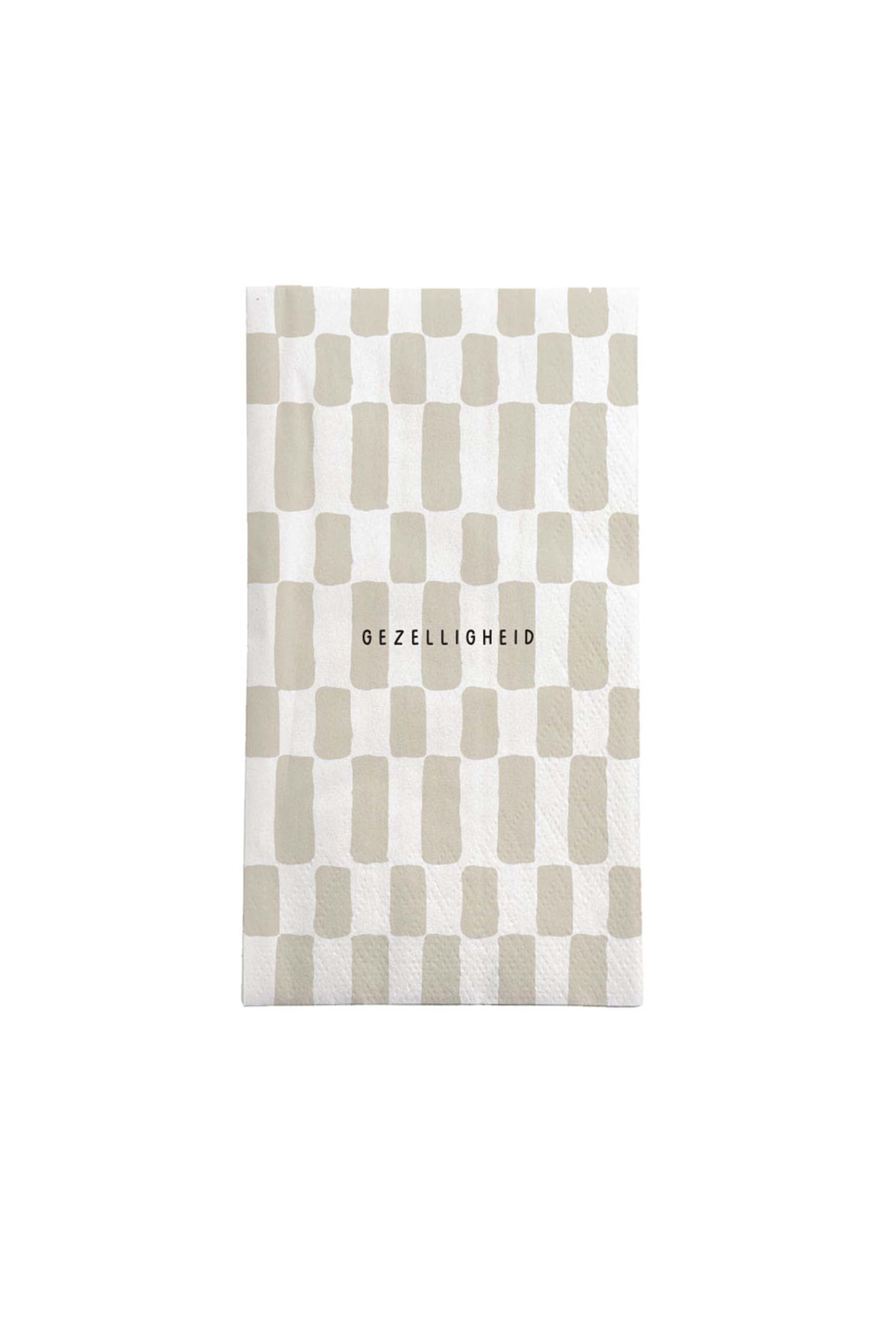 servetten rechthoek gezelligheid wit/zand