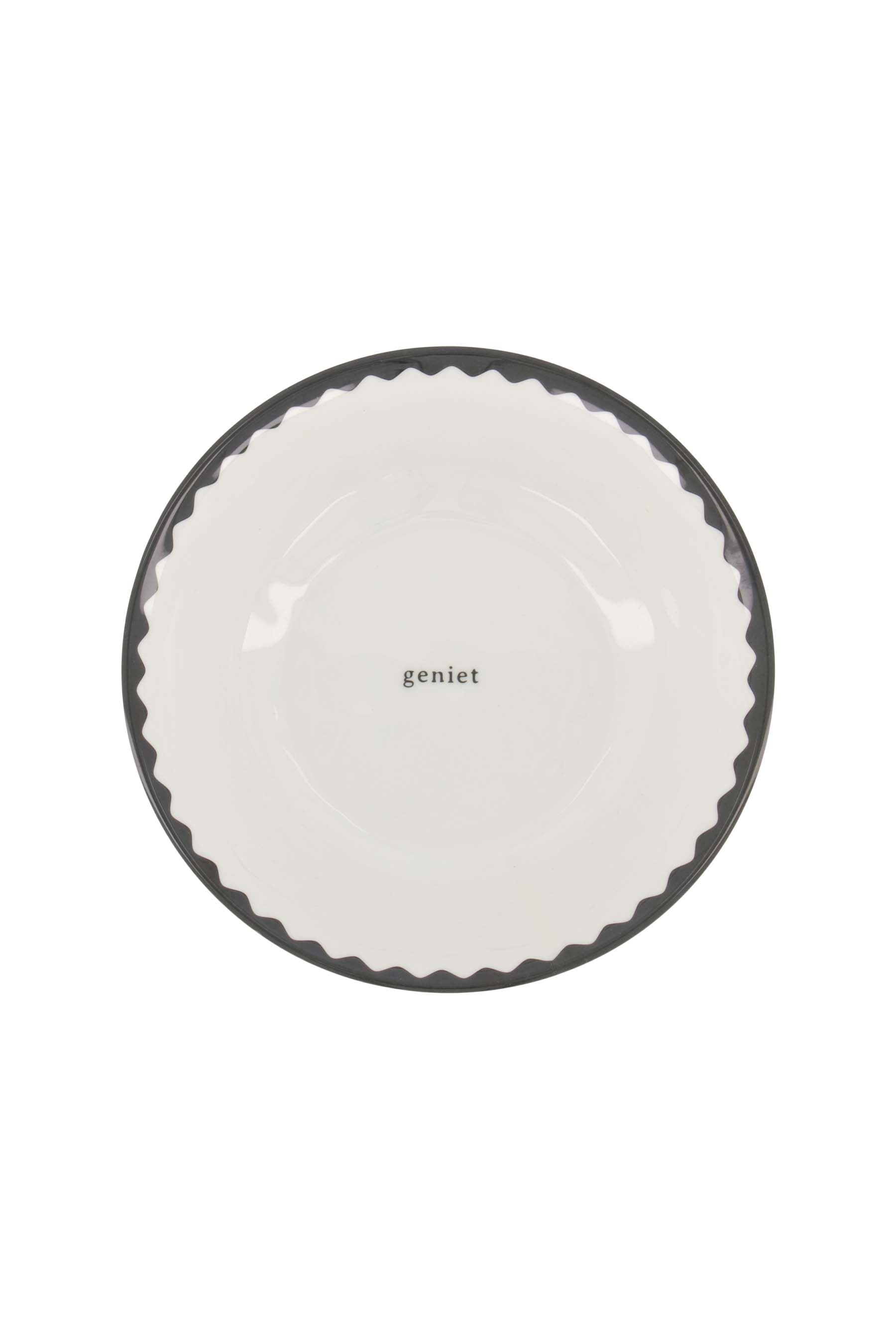 dinerbord melamine geniet wit/antracietgrijs