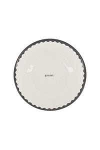 dinerbord melamine geniet wit/antracietgrijs