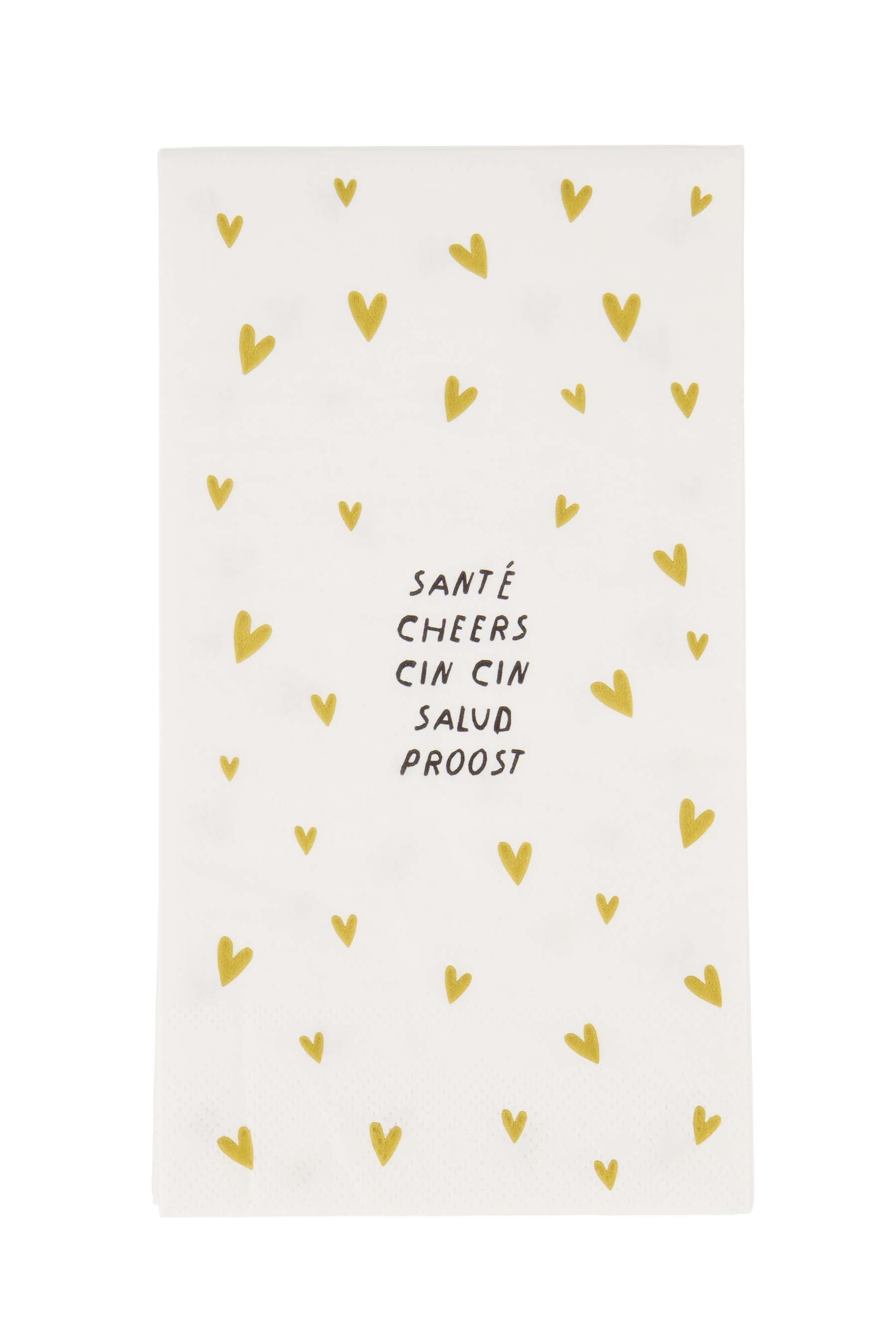 servetten rechthoek sante wit/goud