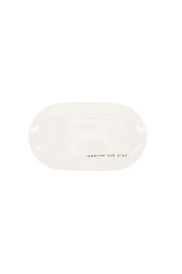 serveerschaal waarom ook niet 20x11,5cm wit/rood