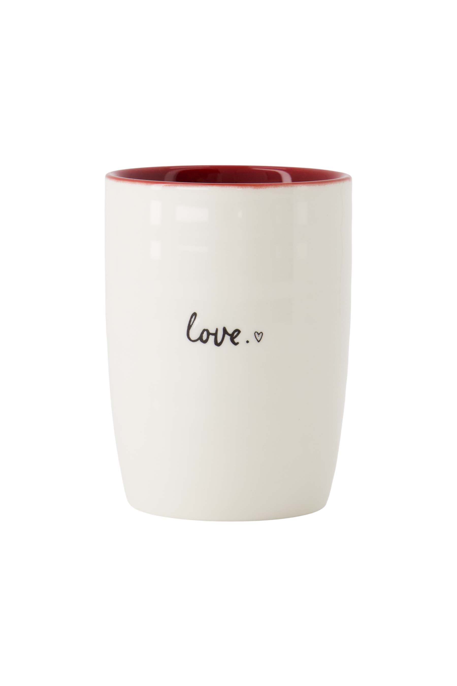 koffiemok love wit/rood