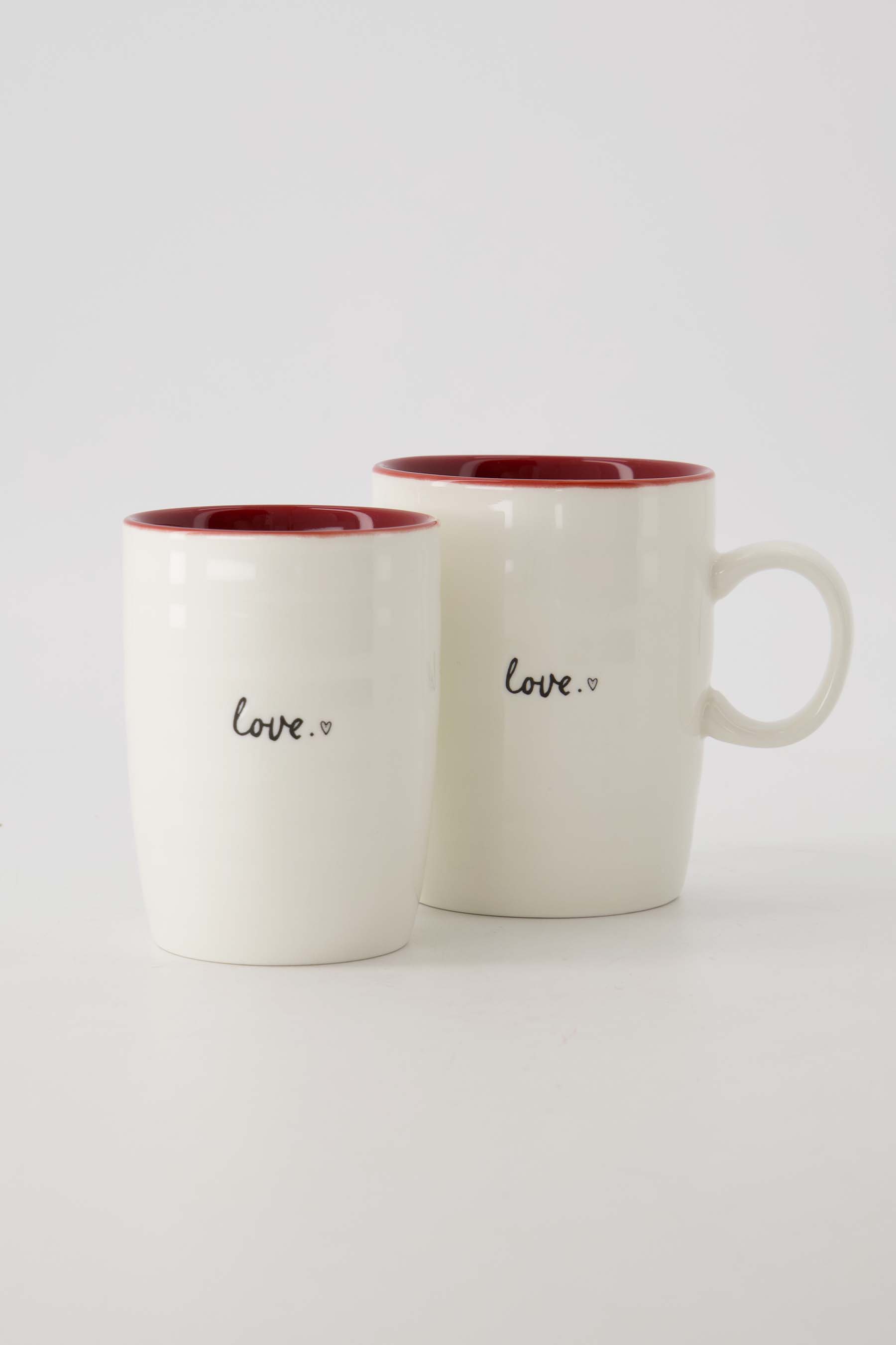 koffiemok love wit/rood
