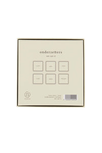 set van 6 onderzetters zand/antracietgrijs