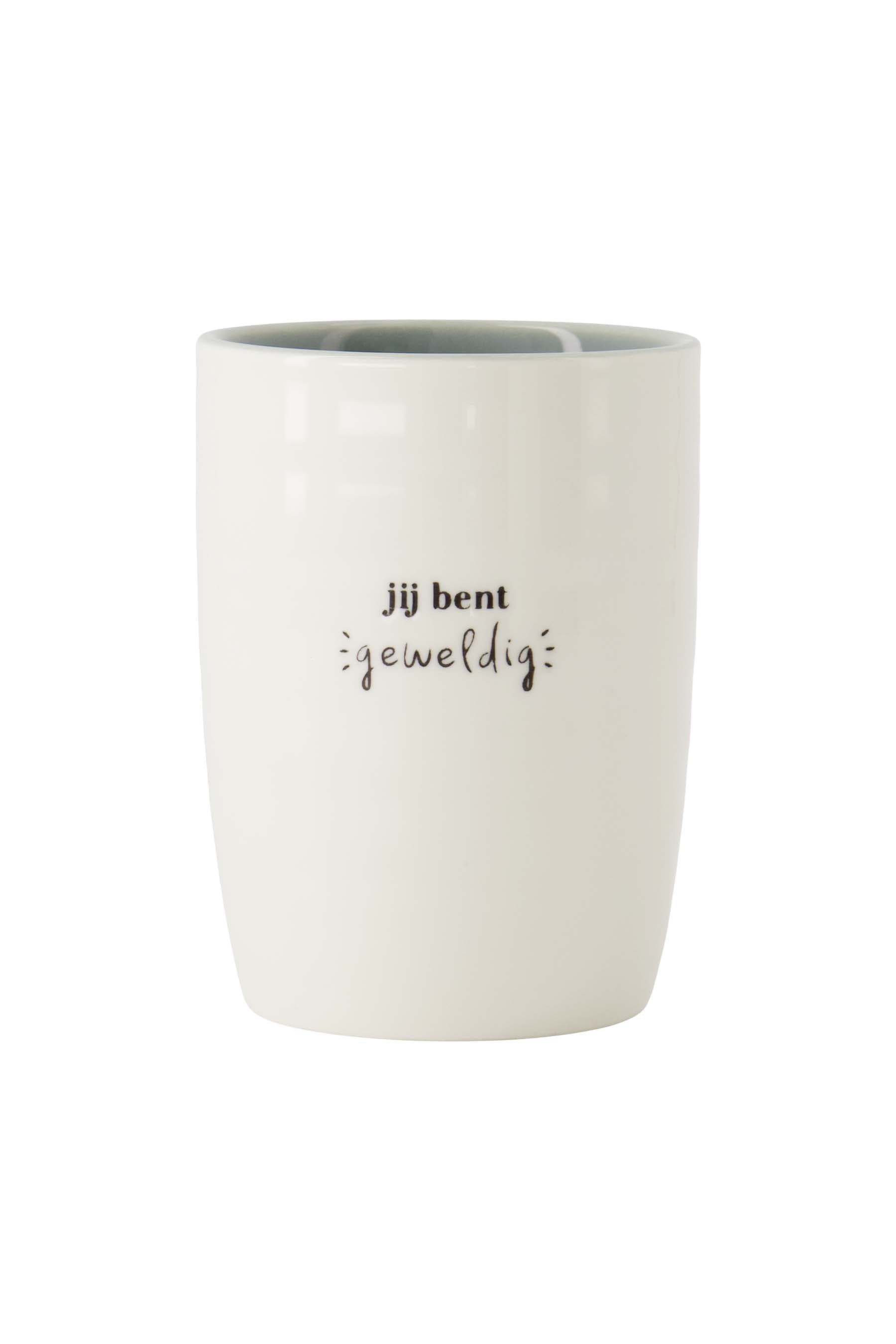 koffiemok je bent geweldig wit/grijsblauw