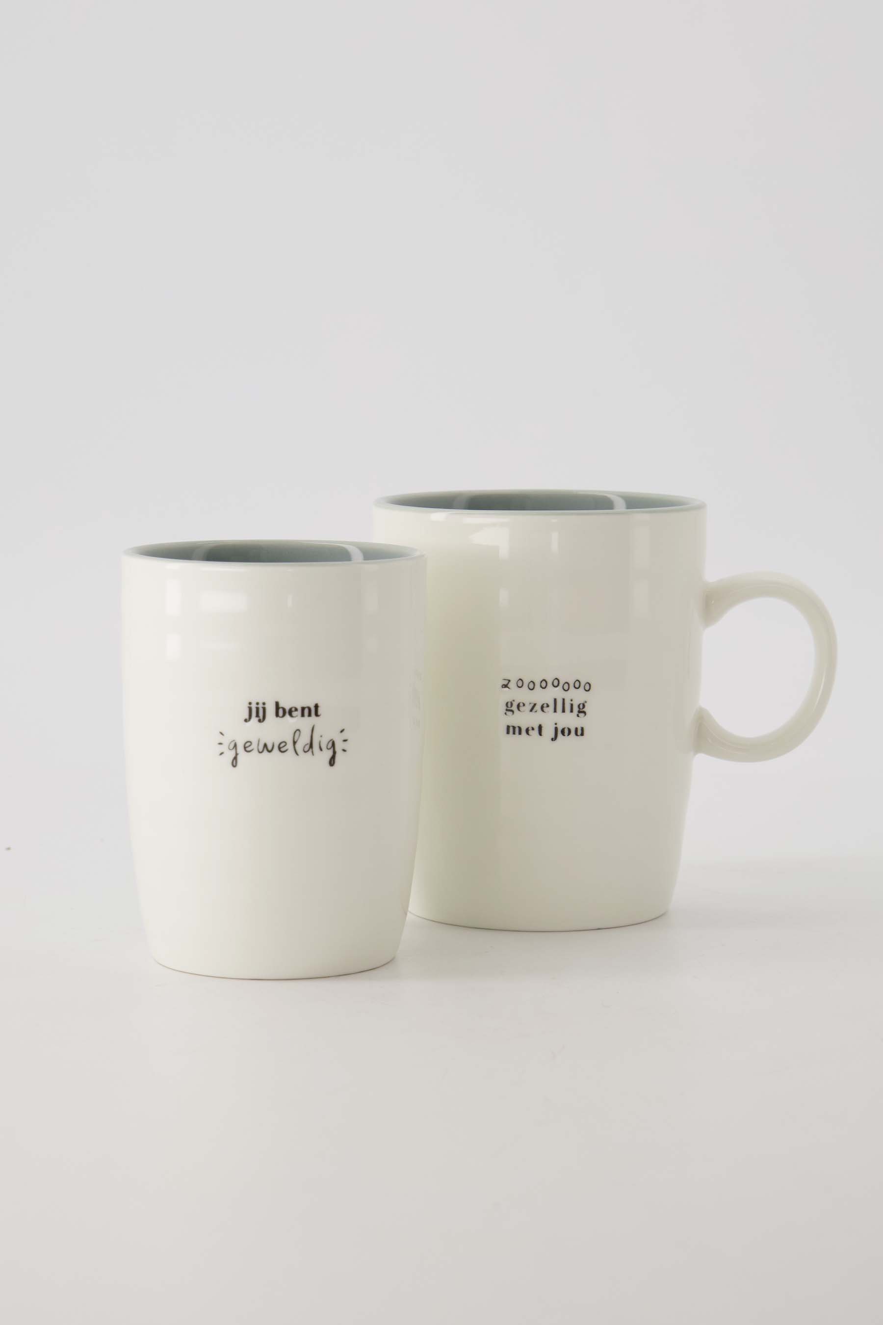 koffiemok je bent geweldig wit/grijsblauw
