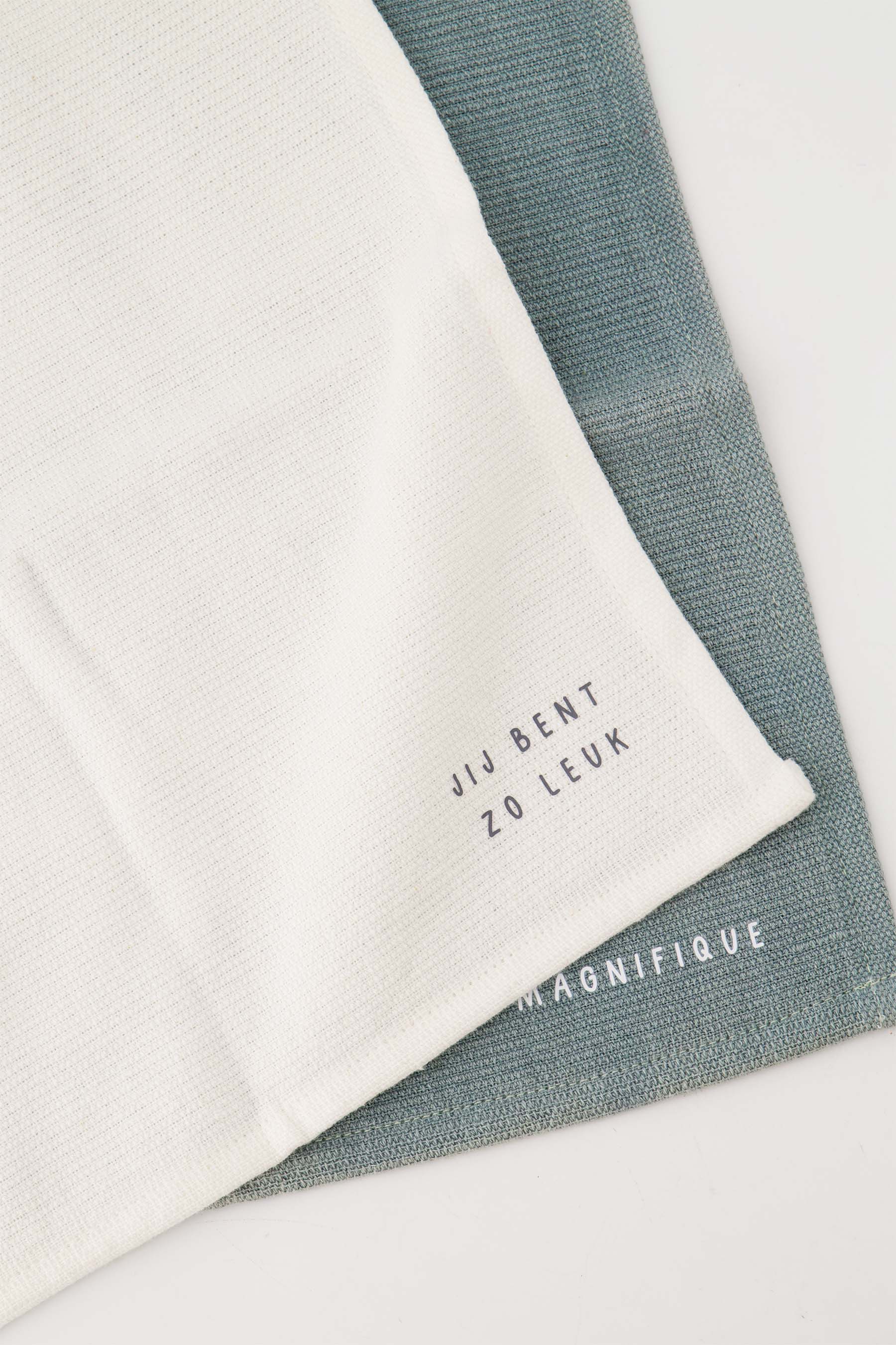 set van 2 vaatdoekjes zo leuk wit/grijsblauw