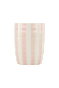 koffiemok streep wit/roze
