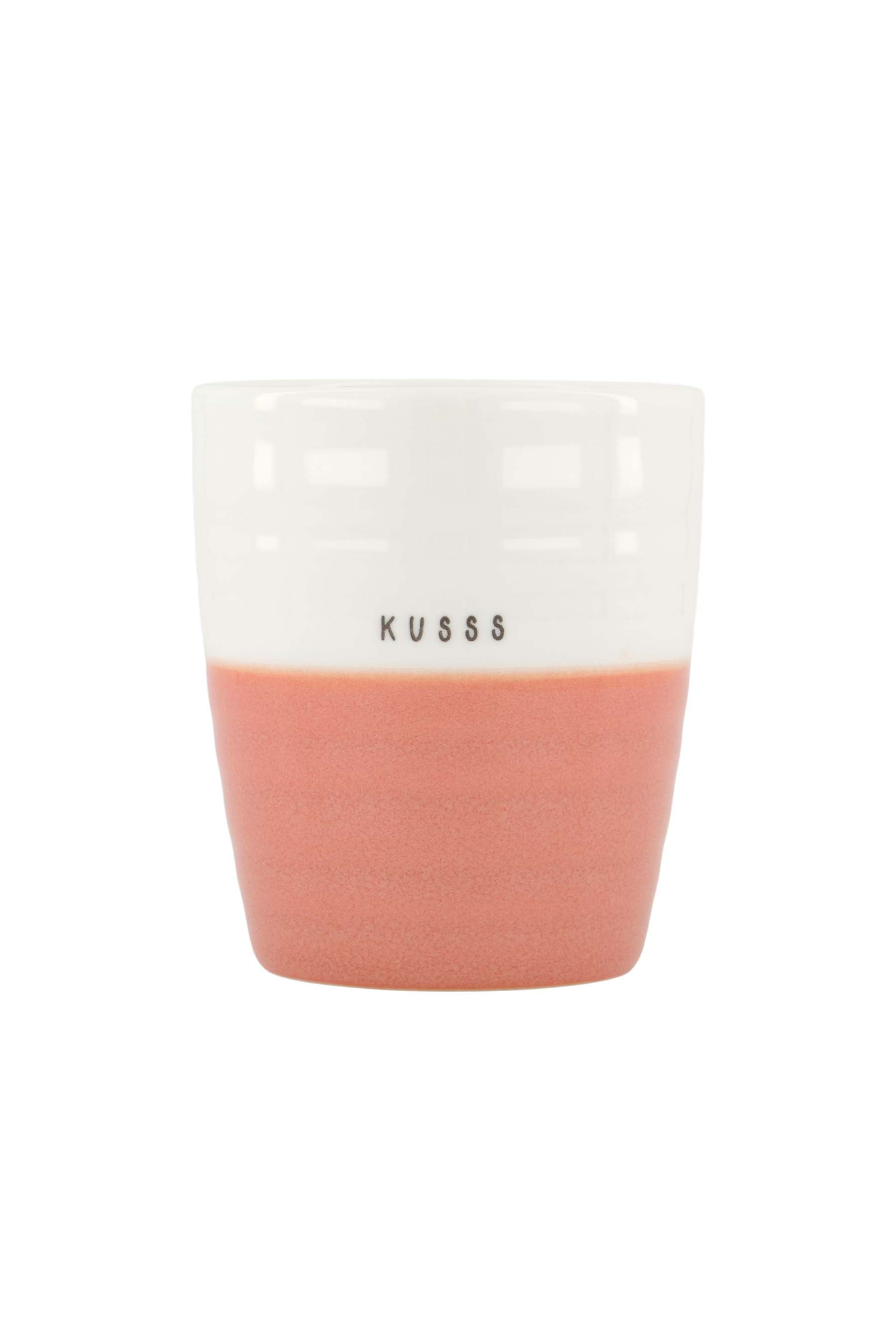 koffiemok kusss wit/oudroze