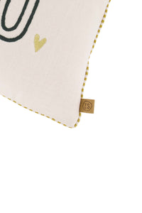 kussen love like adore 60x30cm ecru/antracietgrijs
