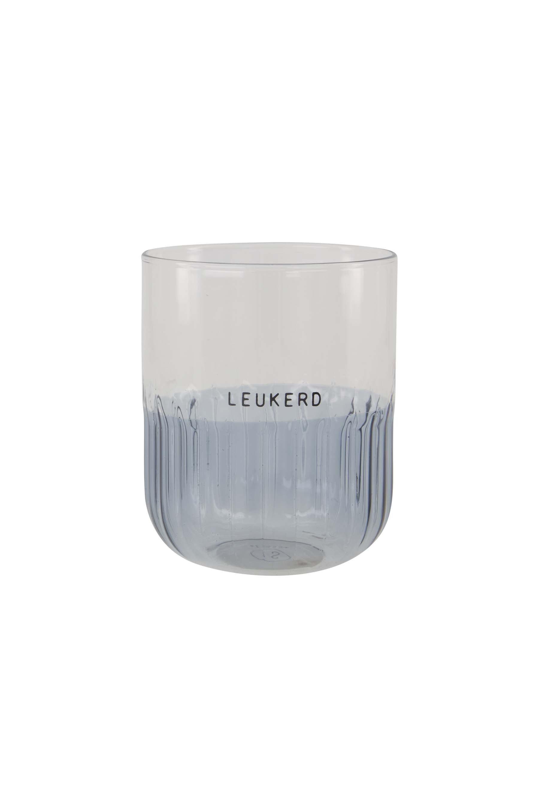 drinkglas leukerd transparant/grijsblauw