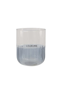 drinkglas leukerd transparant/grijsblauw