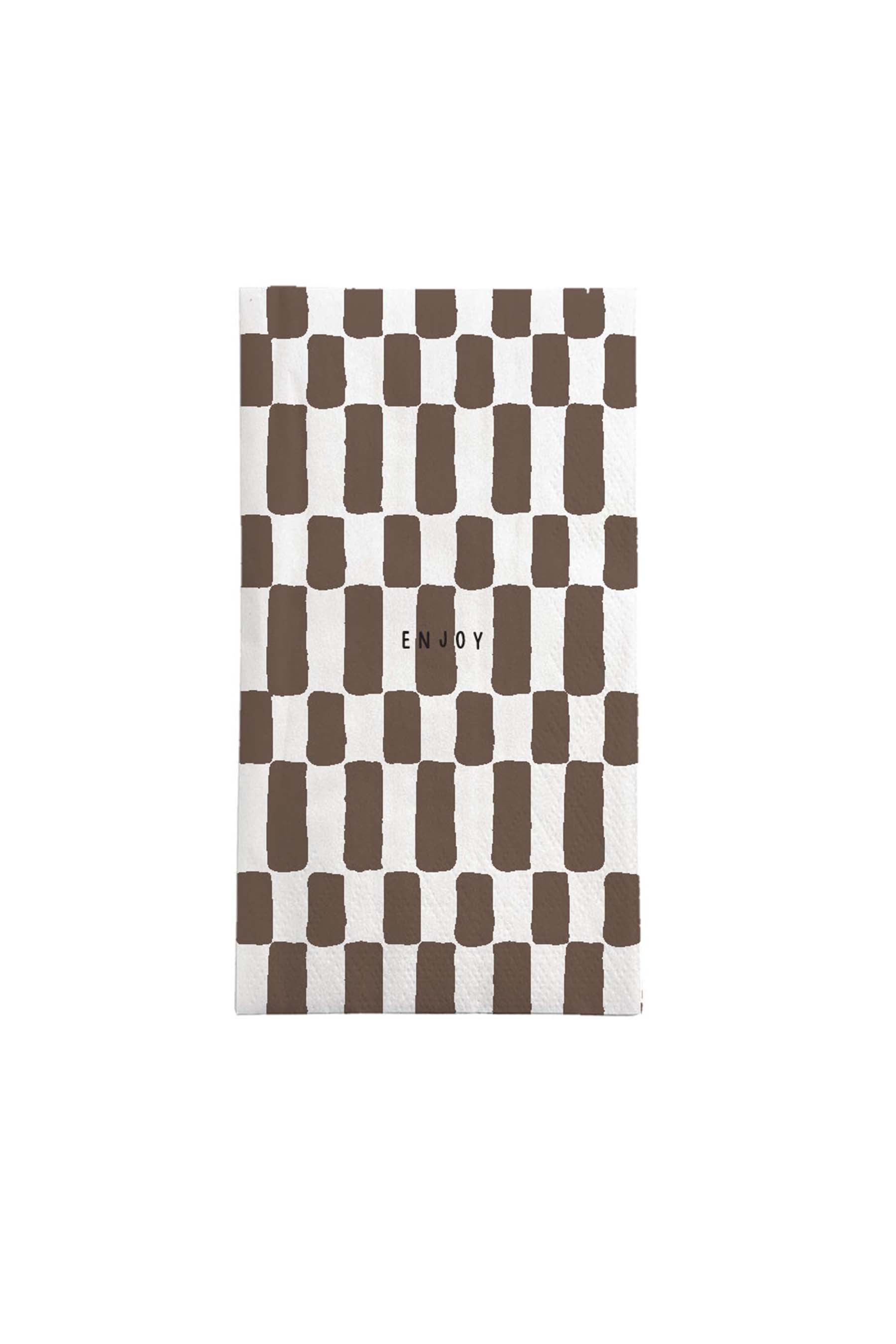 servetten rechthoek enjoy wit/bruin